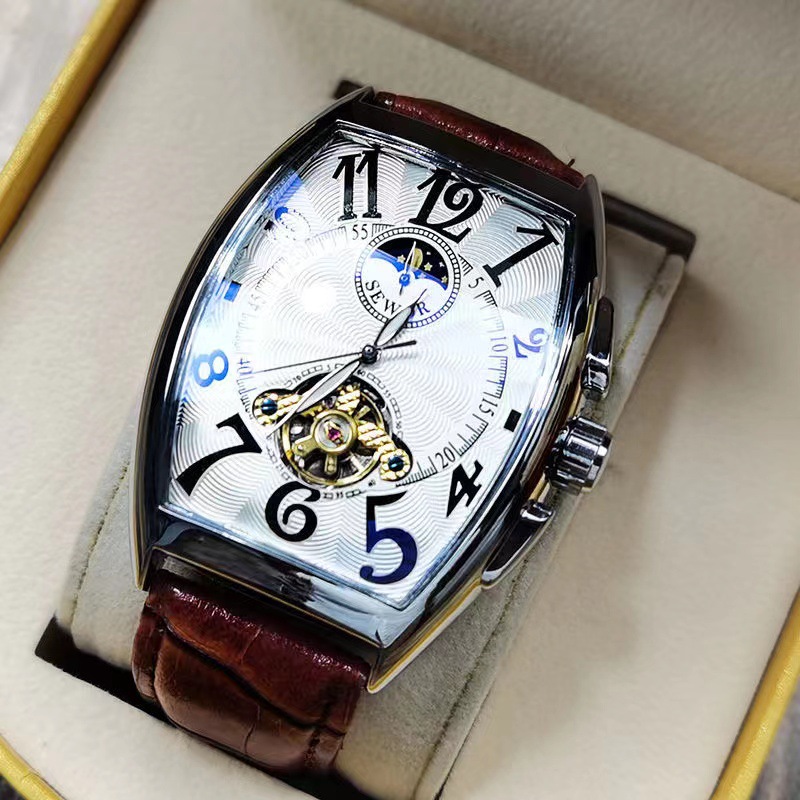 Seiko Watch Prospex - SEWOR zegarek mechaniczny mężczyźni złote zegarki