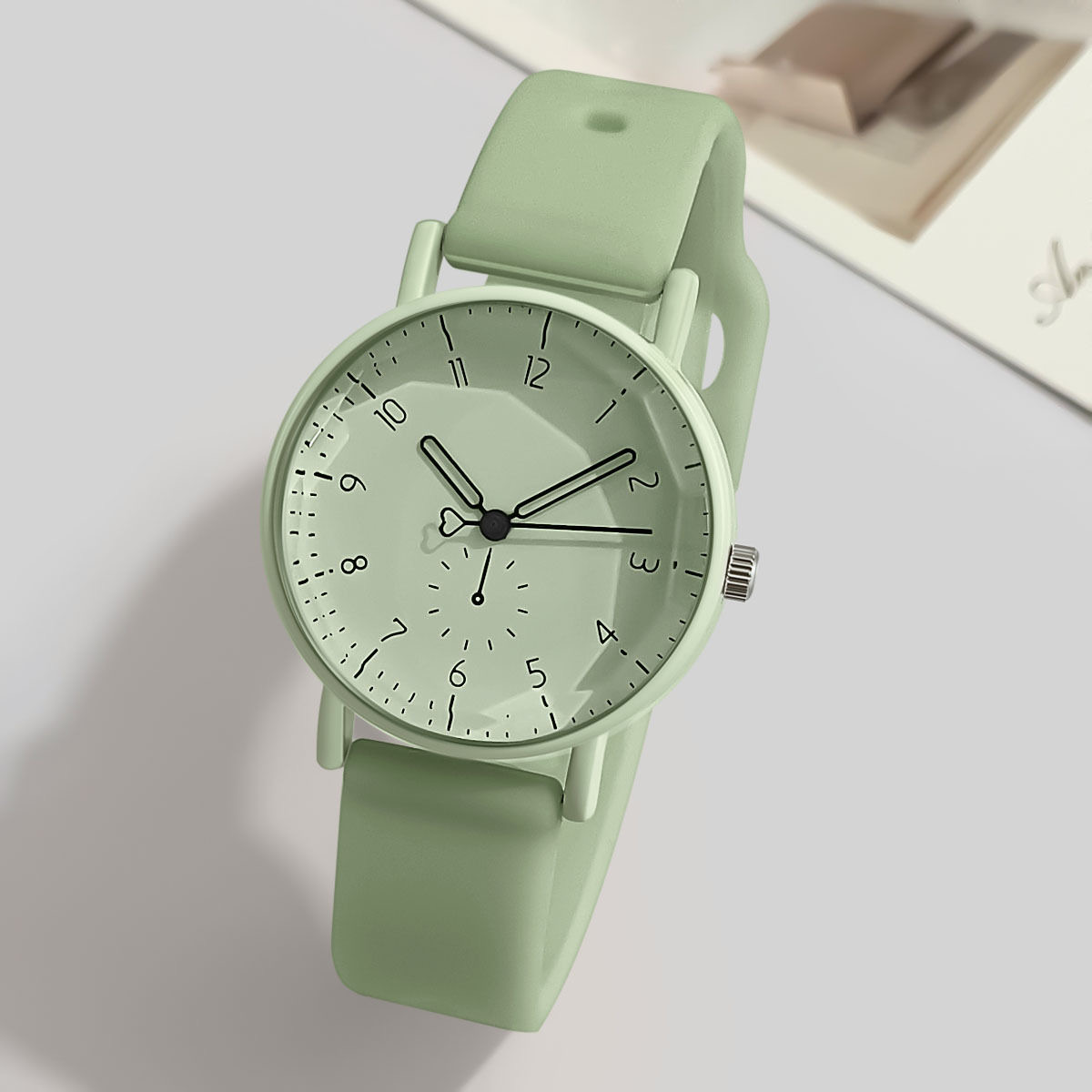 Silicone Band Women - Zegarek damski kwarcowy z arabskimi cyframi,