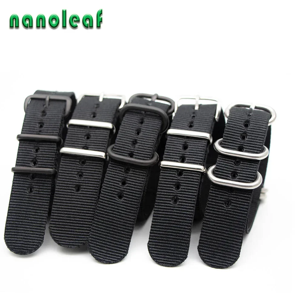 Nato Strap Nylon - Czarny nylonowy pasek do zegarka do