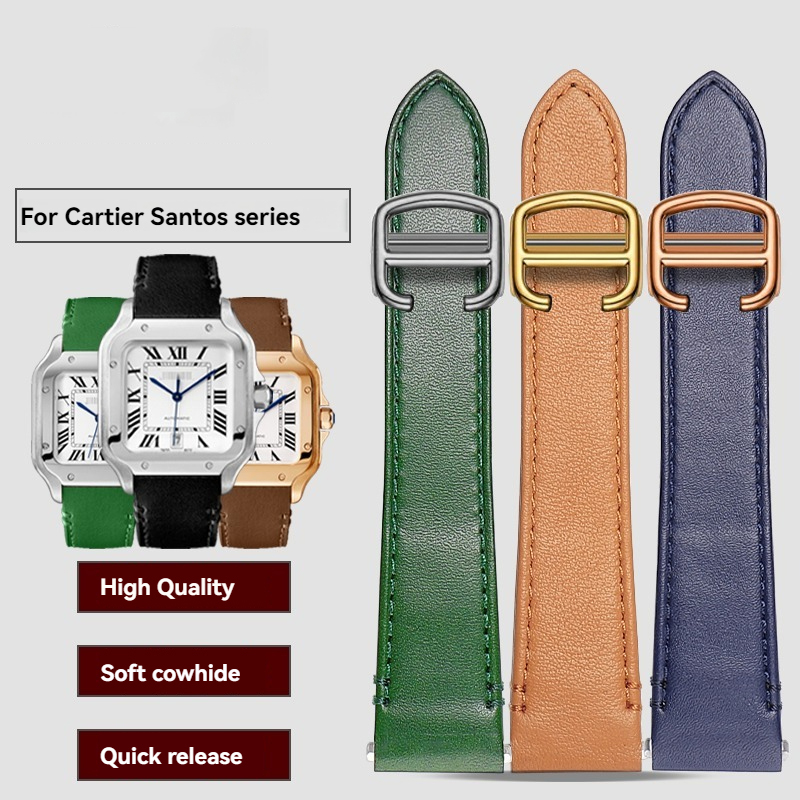 Cartier Watch Santos - Pasek skórzany 19mm 21mm do zegarka