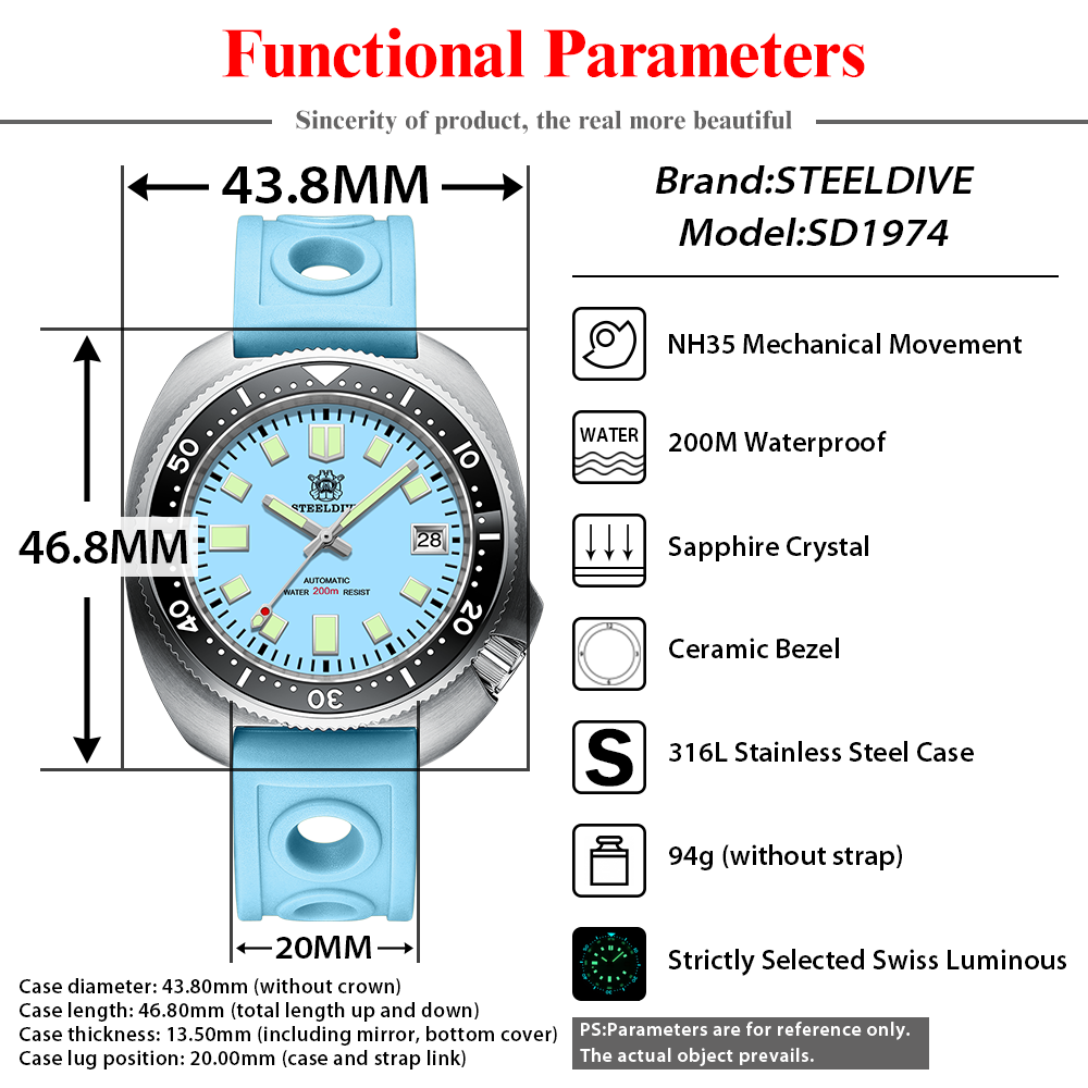 STEELDIVE SD1974 nowy 43,8 mm  – Seiko Watch Prospex recenzja i cena