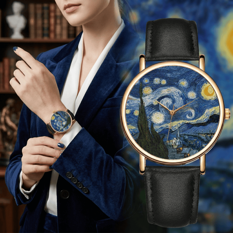Zegarki z motywem obrazów Van  – Leather Watch Band Men recenzja i cena